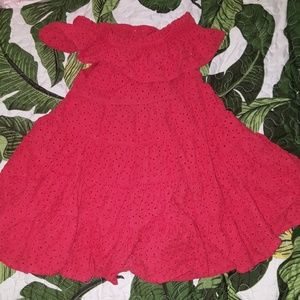 Super cute, red, eyelet dress. Perfect for summer!
